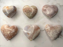 Load image into Gallery viewer, Pink Amethyst With Flower Agate Crystal Love Heart