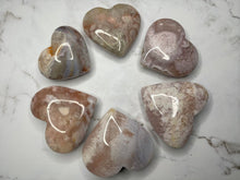 Load image into Gallery viewer, Pink Amethyst With Flower Agate Crystal Love Heart