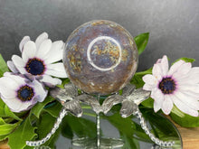Load image into Gallery viewer, Breathtaking Natural Purple Crystal Moss Agate Sphere