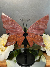 Load image into Gallery viewer, Two Tone Red Ocean Jasper Crystal Butterfly Wings