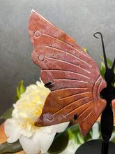 Load image into Gallery viewer, Two Tone Red Ocean Jasper Crystal Butterfly Wings