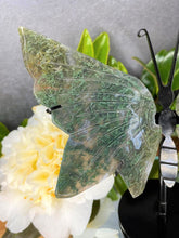 Load image into Gallery viewer, Green Translucent Crystal Moss Agate Butterfly Wings