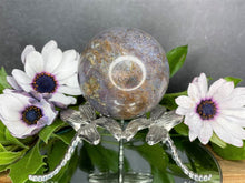 Load image into Gallery viewer, Breathtaking Natural Purple Crystal Moss Agate Sphere