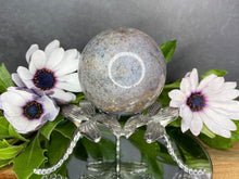 Load image into Gallery viewer, Breathtaking Natural Purple Crystal Moss Agate Sphere