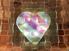 Load image into Gallery viewer, Green And Purple Candy Fluorite Crystal Love Heart