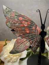 Load image into Gallery viewer, Plum Cherry Blossom Jasper Crystal Butterfly Wings