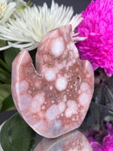 Load image into Gallery viewer, Pink Amethyst Flower Agate Crystal Flame Shaped Carving