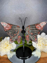 Load image into Gallery viewer, Stunning Plum Blossom Jasper Crystal Butterfly Wings