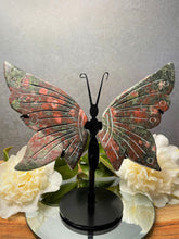 Load image into Gallery viewer, Plum Cherry Blossom Jasper Crystal Butterfly Wings