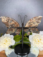 Load image into Gallery viewer, Stunning Green Blossom Jasper Crystal Butterfly Wings