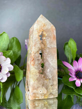 Load image into Gallery viewer, Stunning Pink Amethyst With Flower Agate Crystal Geode Tower