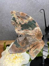 Load image into Gallery viewer, Stunning Green Blossom Jasper Crystal Butterfly Wings