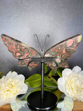 Load image into Gallery viewer, Plum Blossom Jasper Crystal Butterfly Wings Home Décor