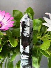 Load image into Gallery viewer, Natural Snowflake Obsidian Crystal Tower Point
