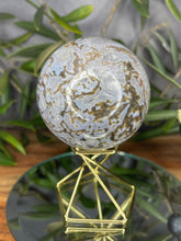 Load image into Gallery viewer, Unique Moss Agate With Quartz Inclusions Crystal Sphere