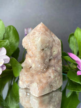 Load image into Gallery viewer, Pink Amethyst With Flower Agate Crystal Geode Tower