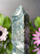 Load image into Gallery viewer, High Quality Moss Agate Crystal Tower Point