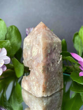 Load image into Gallery viewer, Pink Amethyst With Flower Agate Crystal Geode Tower