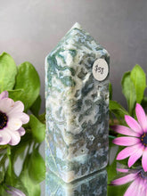 Load image into Gallery viewer, High Quality Moss Agate Crystal Tower Point