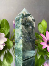Load image into Gallery viewer, Stunning Green Moss Agate Crystal Tower Point