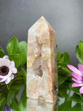 Load image into Gallery viewer, Stunning Pink Amethyst With Flower Agate Crystal Geode Tower