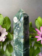 Load image into Gallery viewer, Stunning Green Moss Agate Crystal Tower Point