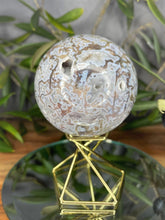 Load image into Gallery viewer, Unique Moss Agate With Quartz Inclusions Crystal Sphere