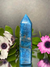 Load image into Gallery viewer, Blue Apatite Crystal Tower Point