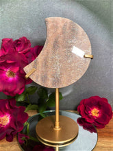 Load image into Gallery viewer, Stunning Black Moonstone & Sunstone Flash Crystal Crescent Moon