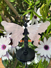 Load image into Gallery viewer, Heart Chakra Mini Rose Quartz Crystal Butterfly Wings