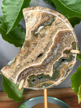 Load image into Gallery viewer, Chakra Healing Ocean Jasper Crystal Crescent Moon