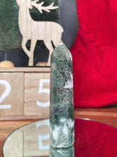 Load image into Gallery viewer, Serene Moss Agate Crystal Tower Point