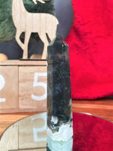 Load image into Gallery viewer, Chakra Healing Moss Agate Crystal Tower Point