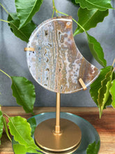 Load image into Gallery viewer, Magnificent 8th Vein Ocean Jasper Crystal Crescent Moon