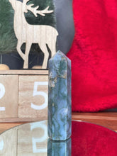 Load image into Gallery viewer, Blue Moss Agate Crystal Tower Point Chakra Healing