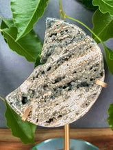 Load image into Gallery viewer, Unique Ocean Jasper Crystal Crescent Moon