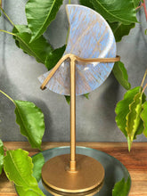 Load image into Gallery viewer, Beautiful Moonstone Crystal Crescent Moon With Blue & Sunstone Flash