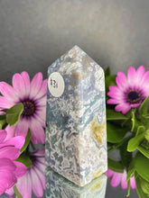 Load image into Gallery viewer, Natural Purple Moss Agate Crystal Tower Point