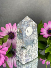 Load image into Gallery viewer, Natural Purple Moss Agate Crystal Tower Point