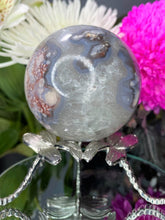 Load image into Gallery viewer, Tranquil Green Quartz Flower Agate Crystal Sphere Ball