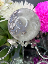 Load image into Gallery viewer, Tranquil Green Quartz Flower Agate Crystal Sphere Ball