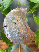 Load image into Gallery viewer, High Quality 8th Vein Ocean Jasper Crystal Crescent Moon