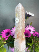 Load image into Gallery viewer, Strength Flower Agate Crystal Tower Point