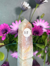 Load image into Gallery viewer, Chakra Healing Pink Amethyst Flower Agate Crystal Tower Point
