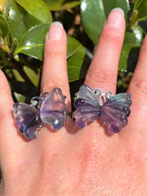 Load image into Gallery viewer, Rainbow Fluorite Crystal Ring With Adjustable Metal Alloy Band