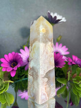 Load image into Gallery viewer, Flower Agate Crystal Tower Point Chakra Energy