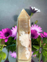 Load image into Gallery viewer, Brown Flower Agate Crystal Tower Point