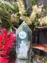 Load image into Gallery viewer, Natural Moss Agate Crystal Tower Point