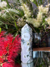 Load image into Gallery viewer, Serene Moss Agate Crystal Tower Point