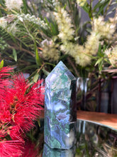 Load image into Gallery viewer, Personal Growth Moss Agate Crystal Tower Point